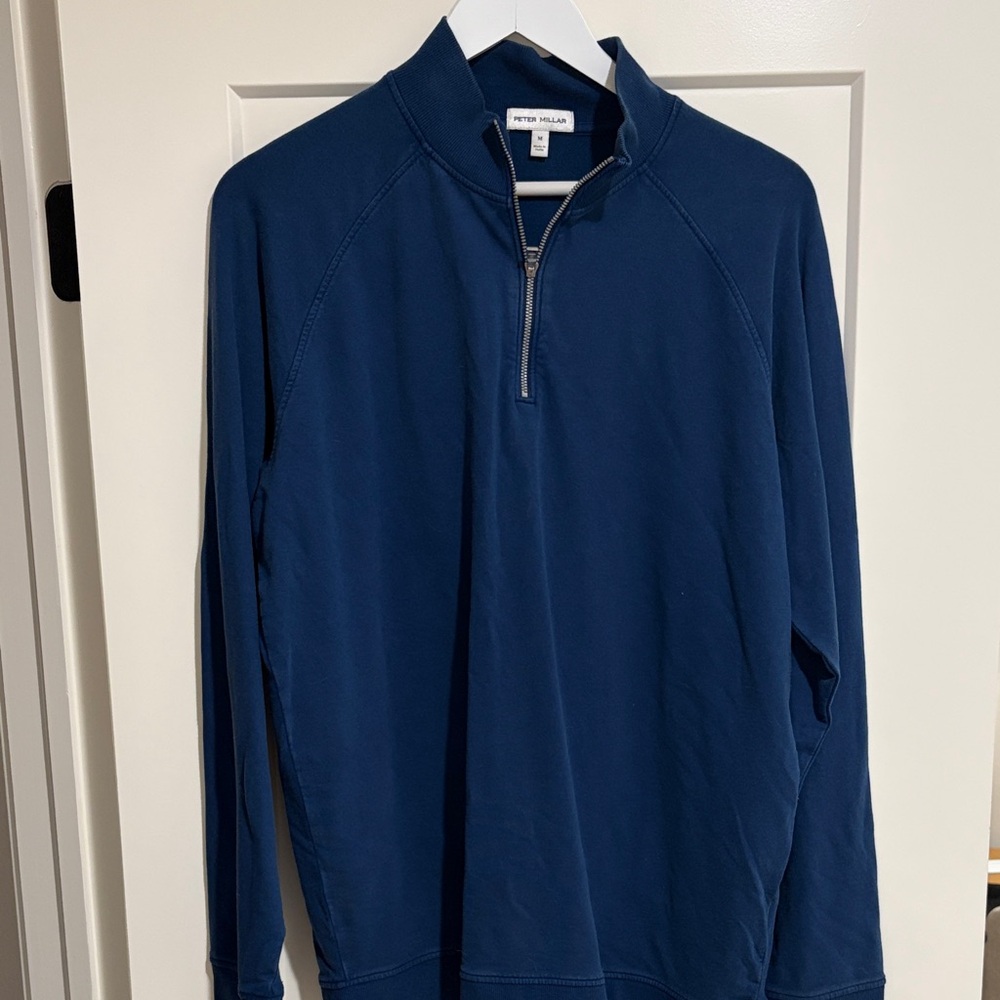 Peter Millar Men's Navy Zip-Up Sweater